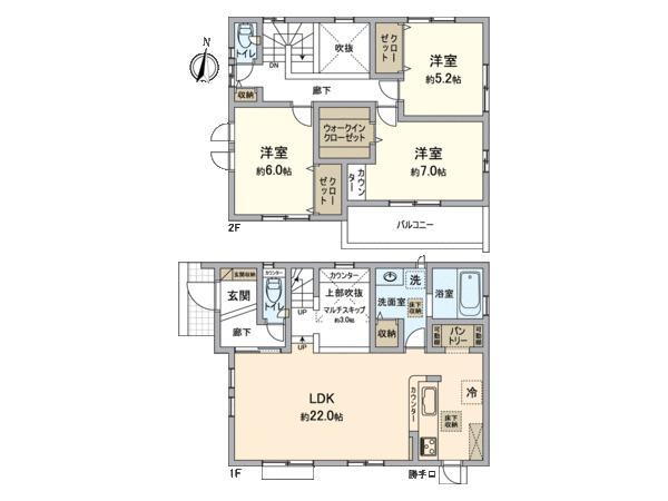 春日井市押沢台2丁目 1号棟 間取り 春日井市押沢台2丁目 1号棟 間取り