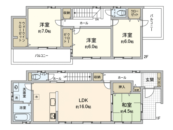 豊田市緑ケ丘7丁目 新築2号棟 間取り 豊田市緑ケ丘7丁目 新築2号棟 間取り
