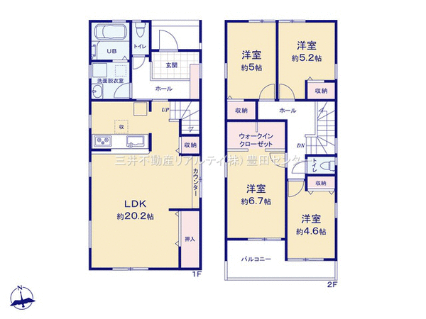 豊田市高上2丁目 新築2号棟 間取り 豊田市高上2丁目 新築2号棟 間取り