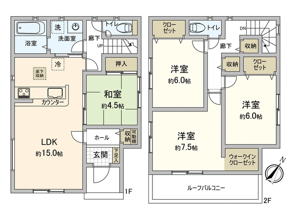 岡崎市明大寺町字中道 新築戸建 1号棟 間取り 岡崎市明大寺町字中道 新築戸建 1号棟 間取り