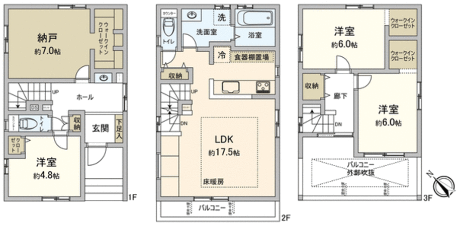岡崎市宇頭町字後久 新築戸建 C号棟 間取り 岡崎市宇頭町字後久 新築戸建 C号棟 間取り