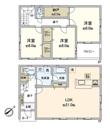 岡崎市中島町字薬師 新築戸建 1号棟 間取り 岡崎市中島町字薬師 新築戸建 1号棟 間取り