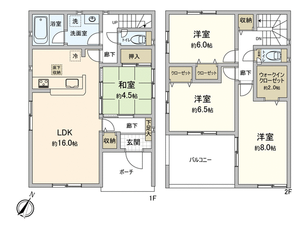 岡崎市中島町字薬師 新築戸建 2号棟 間取り 岡崎市中島町字薬師 新築戸建 2号棟 間取り