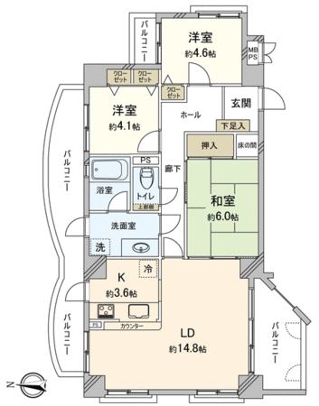 朝日プラザ代官町 間取り 朝日プラザ代官町 間取り