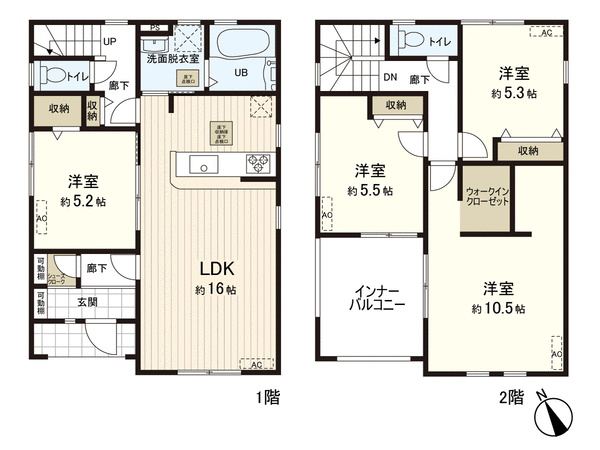 新築戸建 泉区根白石 2号棟 間取り 新築戸建 泉区根白石 2号棟 間取り