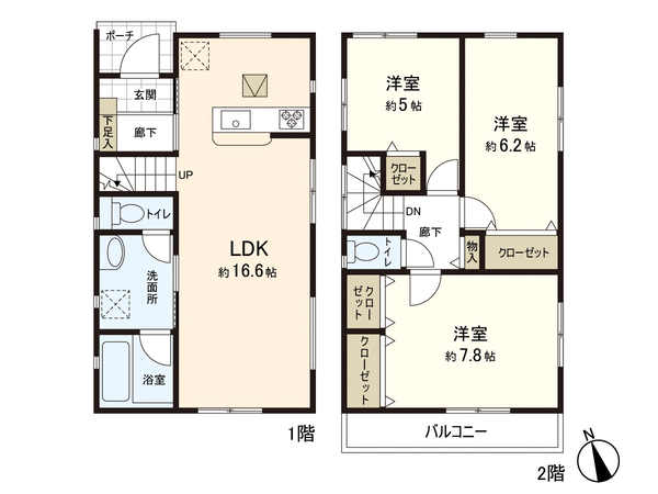 新築戸建 中山6丁目2号棟 間取り 新築戸建 中山6丁目2号棟 間取り