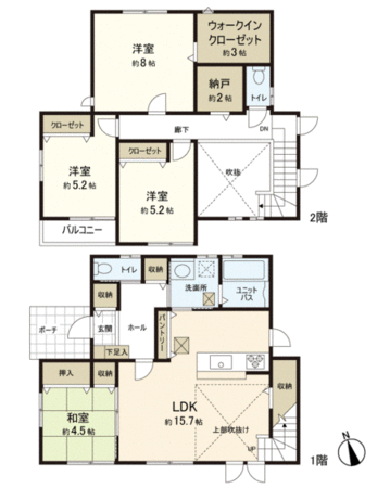 戸建 上愛子字雷神 間取り 戸建 上愛子字雷神 間取り