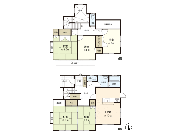 戸建:西中山2丁目 間取り 戸建:西中山2丁目 間取り