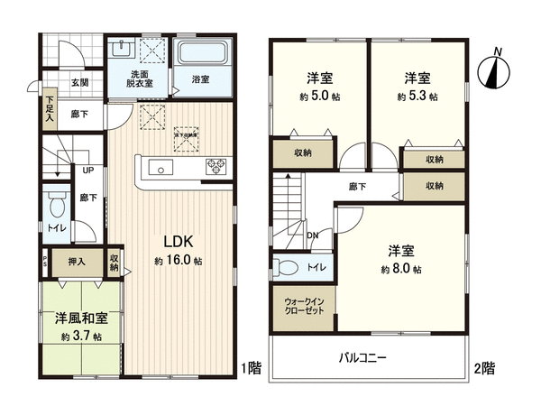 新築戸建 南大野田2号棟 間取り 新築戸建 南大野田2号棟 間取り