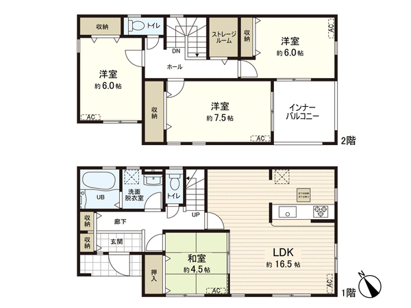 旭ケ丘一丁目 新築戸建 1号棟 間取り 旭ケ丘一丁目 新築戸建 1号棟 間取り