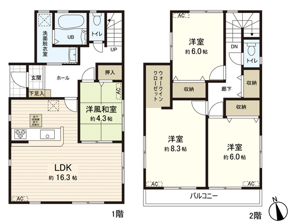 太白3丁目 新築戸建 1号棟 間取り 太白3丁目 新築戸建 1号棟 間取り