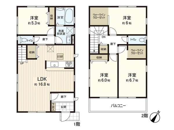 ひより台 新築戸建1号棟 間取り ひより台 新築戸建1号棟 間取り