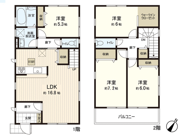 ひより台 新築戸建2号棟 間取り ひより台 新築戸建2号棟 間取り