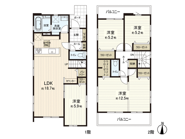 西中田5丁目 新築戸建 1号棟 間取り 西中田5丁目 新築戸建 1号棟 間取り