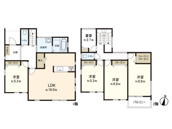 市名坂 新築戸建て C棟 間取り 市名坂 新築戸建て C棟 間取り