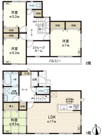 西多賀3丁目 2号棟 間取り 西多賀3丁目 2号棟 間取り