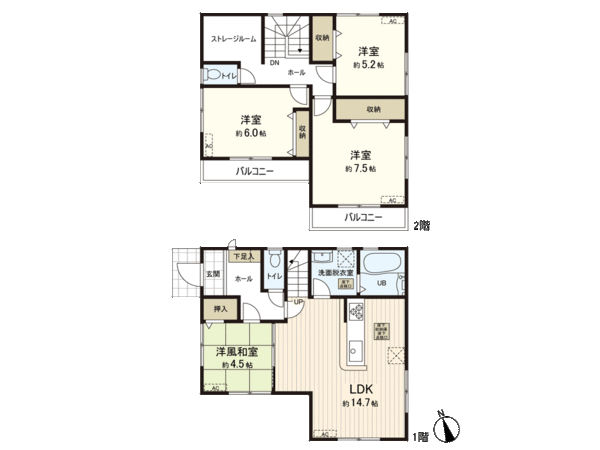 八木山松波町 新築戸建 間取り 八木山松波町 新築戸建 間取り