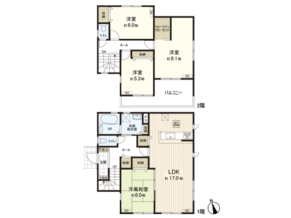 八木山松波町 新築戸建 間取り 八木山松波町 新築戸建 間取り