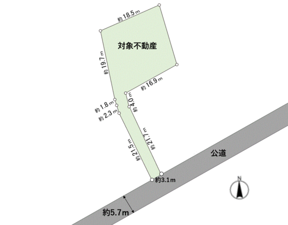 土地 上杉3丁目 地形図 土地 上杉3丁目 地形図