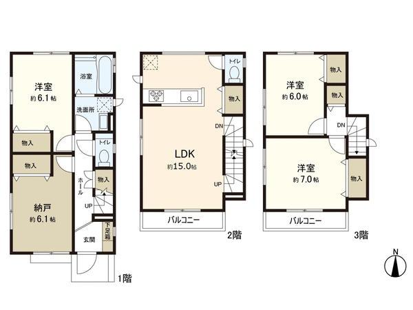 南光台五丁目 新築戸建1号棟 間取り 南光台五丁目 新築戸建1号棟 間取り