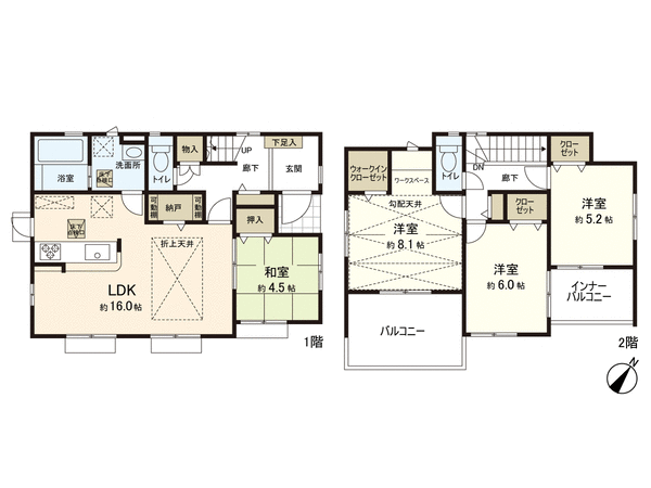 新築戸建 南吉成2丁目 2号棟 間取り 新築戸建 南吉成2丁目 2号棟 間取り