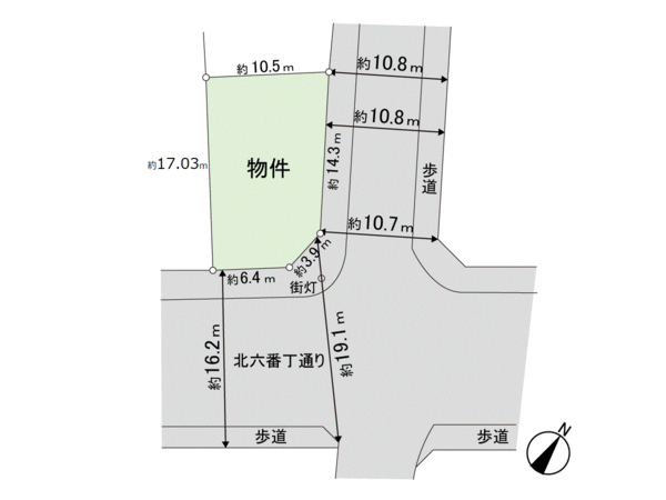 上杉6丁目 売地 地形図 上杉6丁目 売地 地形図