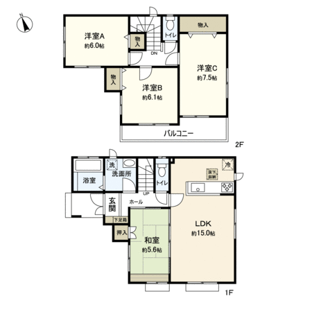 福室6丁目 中古戸建 間取り 福室6丁目 中古戸建 間取り
