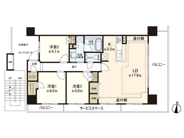 プラウドタワー仙台晩翠通セントラル 間取り プラウドタワー仙台晩翠通セントラル 間取り