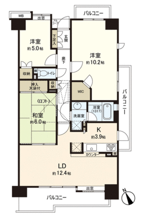 北仙台シティプレイス 中央館 間取り 北仙台シティプレイス 中央館 間取り