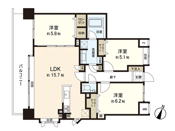 木町通シティハウス北一番丁 間取り 木町通シティハウス北一番丁 間取り