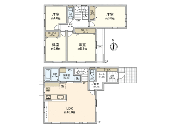 井口台二丁目 新築B棟 間取り 井口台二丁目 新築B棟 間取り