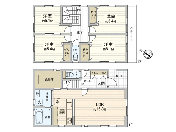 己斐大迫一丁目新築戸建 A棟 間取り 己斐大迫一丁目新築戸建 A棟 間取り