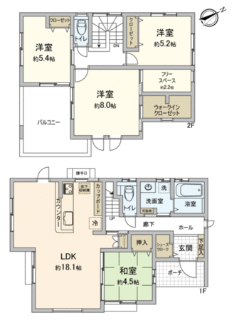 可部一丁目 新築NO.4 間取り 可部一丁目 新築NO.4 間取り