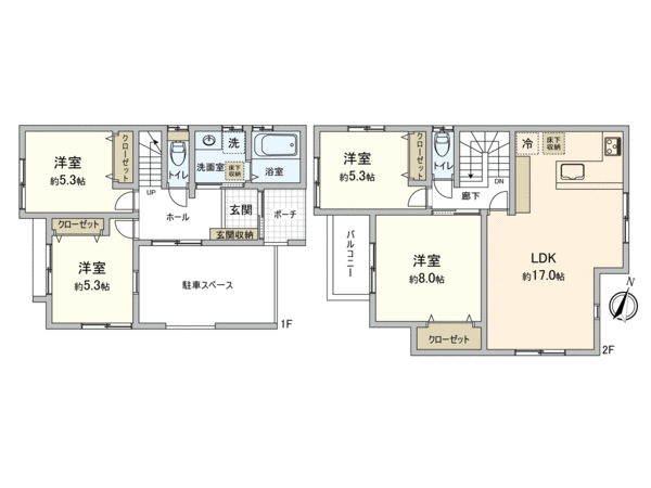 府中町八幡新築戸建NoB 間取り 府中町八幡新築戸建NoB 間取り
