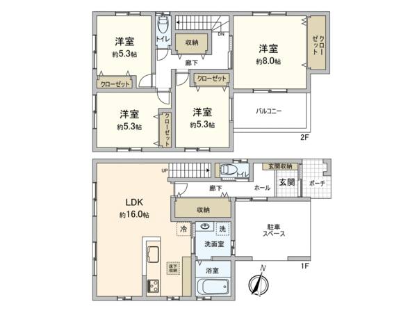 府中町八幡新築戸建NoA 間取り 府中町八幡新築戸建NoA 間取り