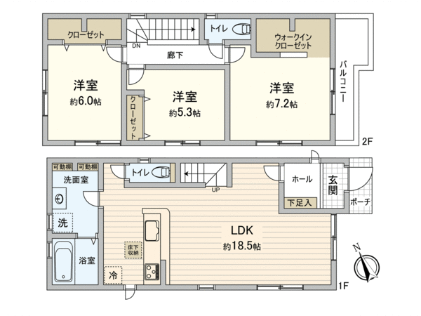 観音新町4丁目 新築No2 間取り 観音新町4丁目 新築No2 間取り