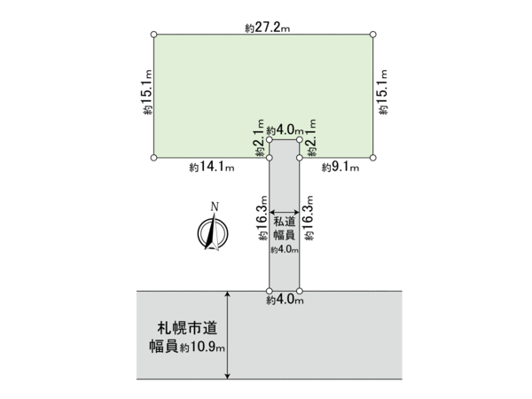 南22条西8【土地】 地形図 南22条西8【土地】 地形図