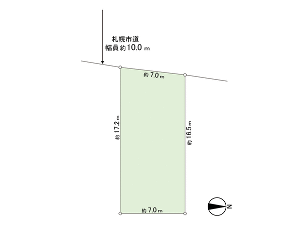 平岸4条6丁目 土地 地形図 平岸4条6丁目 土地 地形図
