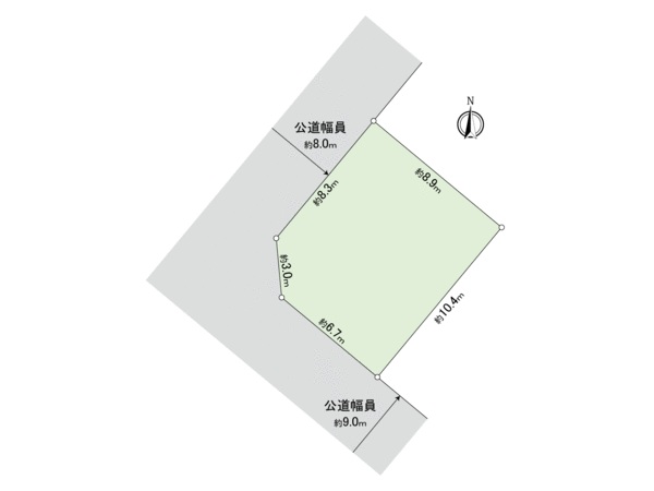 北郷1条4丁目 土地A区画 地形図 北郷1条4丁目 土地A区画 地形図
