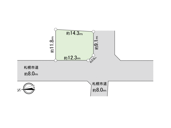 平岸4条11丁目 土地 地形図 平岸4条11丁目 土地 地形図