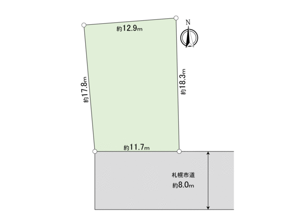 平岸4条9丁目 土地 地形図 平岸4条9丁目 土地 地形図