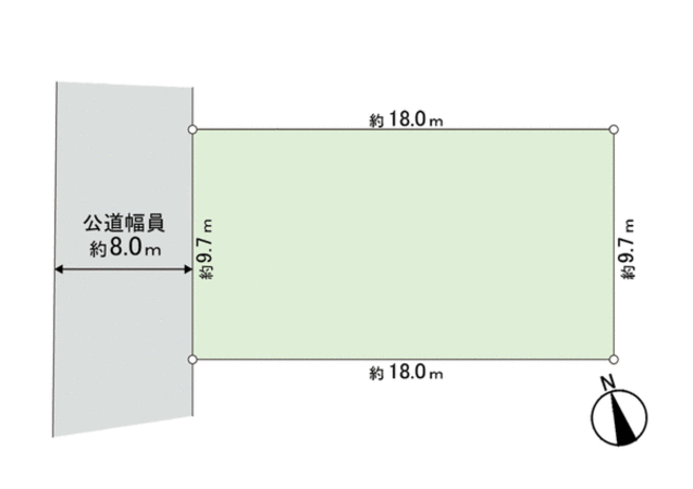 西岡5条14丁目 土地B区画 地形図 西岡5条14丁目 土地B区画 地形図