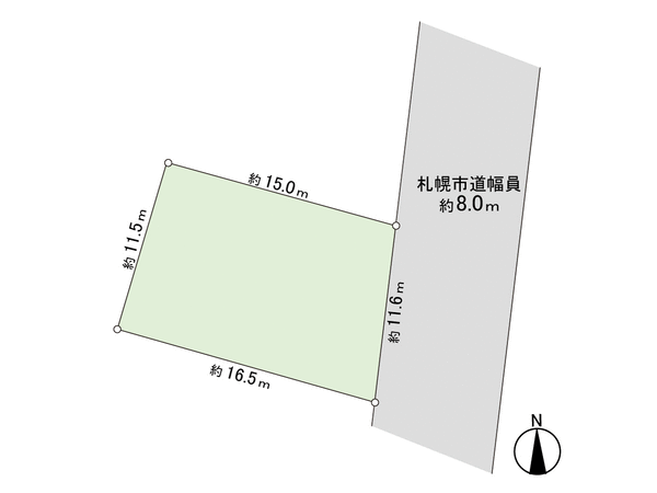 西岡2条11丁目 5区画 地形図 西岡2条11丁目 5区画 地形図