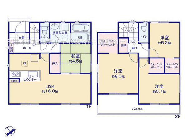 西区南堀越1丁目【2号棟】 間取り 西区南堀越1丁目【2号棟】 間取り