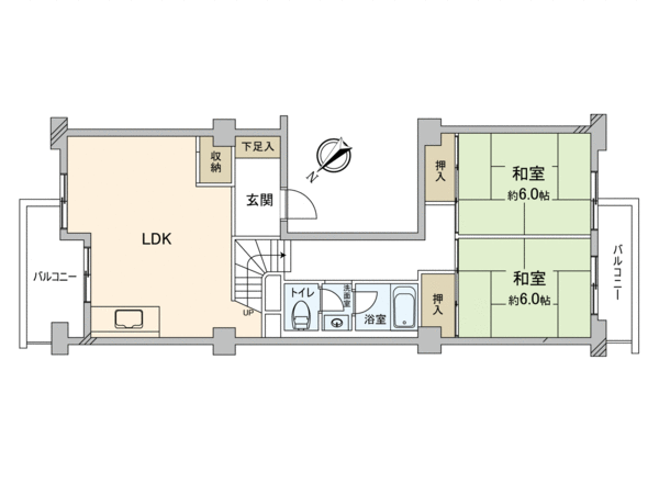 中富住宅 西棟B 間取り 中富住宅 西棟B 間取り
