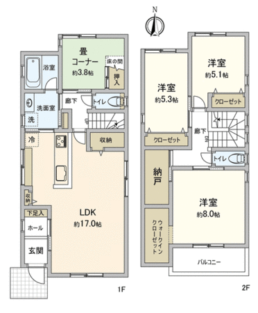 天白区海老山町 戸建 間取り 天白区海老山町 戸建 間取り