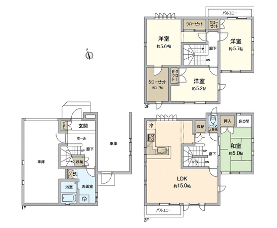 緑区鳴海町字城 戸建 間取り 緑区鳴海町字城 戸建 間取り