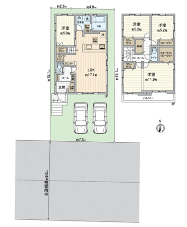 南区三吉町2丁目 新築戸建 1号棟 間取り 南区三吉町2丁目 新築戸建 1号棟 間取り