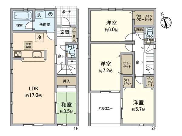 緑区六田1丁目 新築戸建 1号棟 間取り 緑区六田1丁目 新築戸建 1号棟 間取り