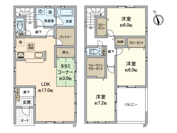 緑区六田1丁目 新築戸建 2号棟 間取り 緑区六田1丁目 新築戸建 2号棟 間取り